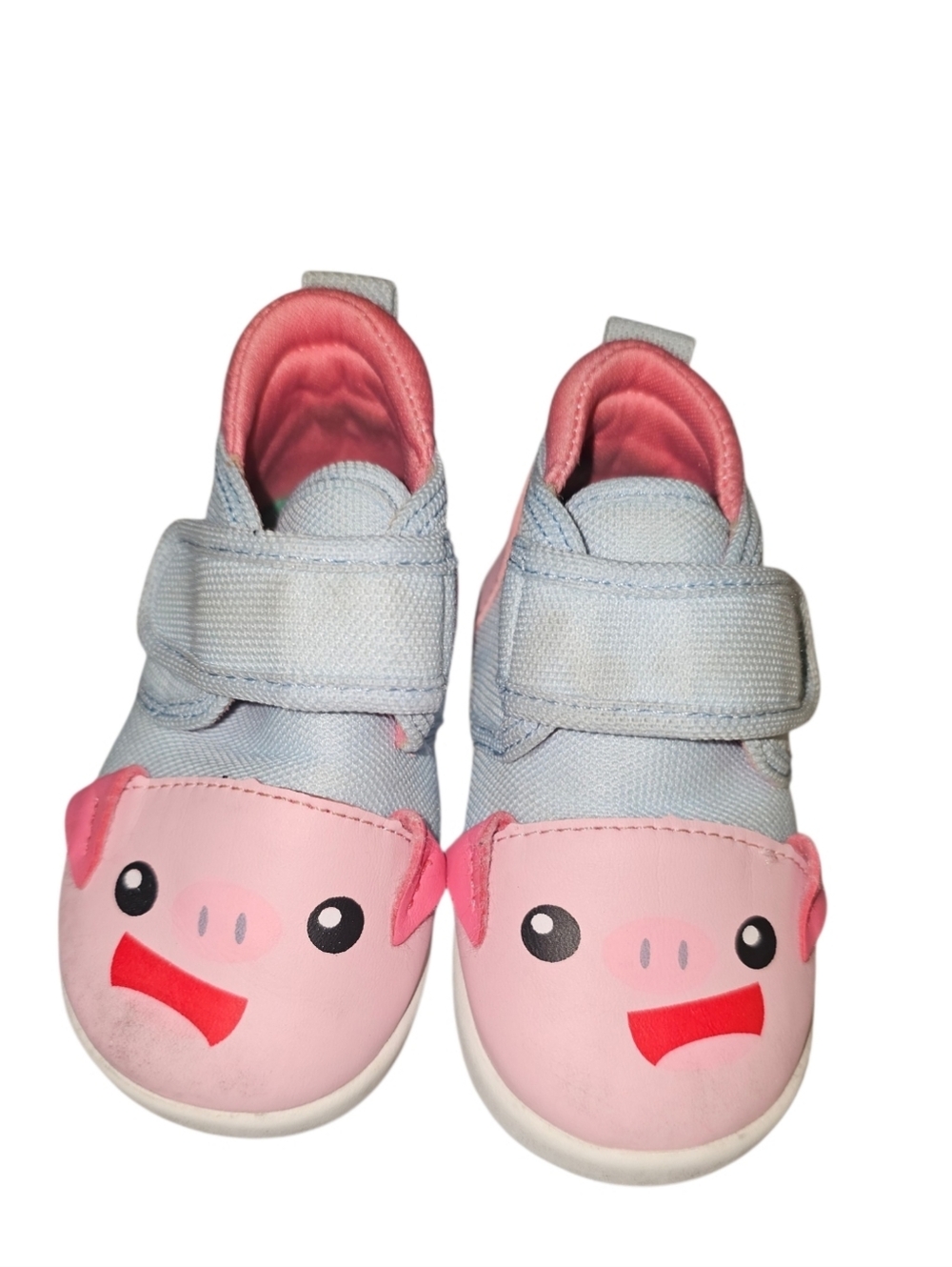 ikiki Cute Pig Squeaky Toddler Shoes in pink and blue.